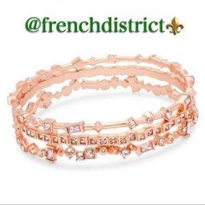 NWT Kendra Scott Rose Gold Malia 3pc Bangle Set